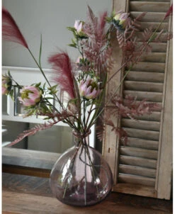 Ballon Vaas Met Boeket In Malva Roze Groot