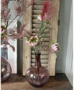 Ballon Vaas Met Boeket In Malva Roze Middel