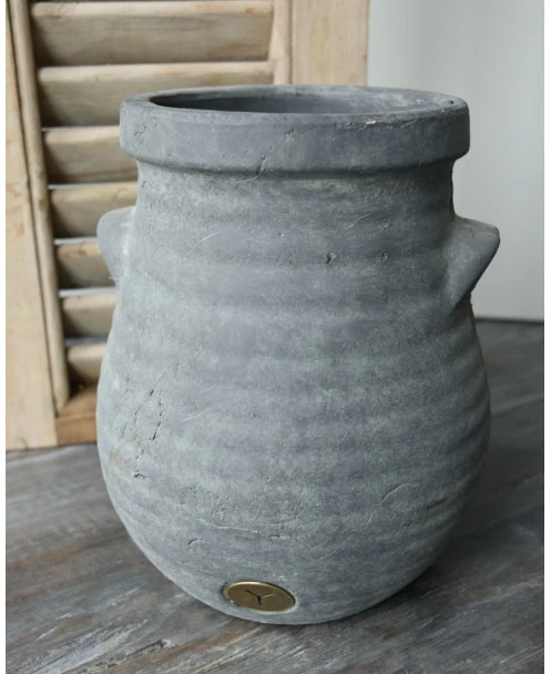 Bolle Vaas Met Ribbel Reliƫf En Dichte Oortjes Majestic, Brynxz - Afbeelding 2