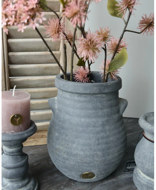 Bolle Vaas Met Ribbel Reliƫf En Dichte Oortjes Majestic, Brynxz