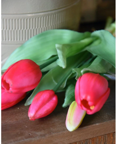 Bos Diep Roze Tulpen Real Touch, A 5 Stuks - Afbeelding 4