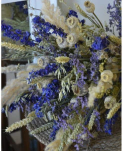 Droogbloem Pluk Boeket In Naturel Blauw Lila