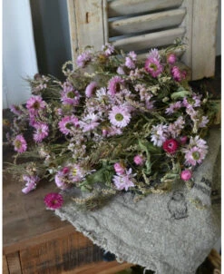 Droogbloem Toef In Fijn Roze Groen