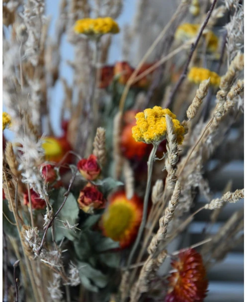 Droogbloemen Plukboeket Naturel Geel Oranje/rood Gemengd - Afbeelding 5