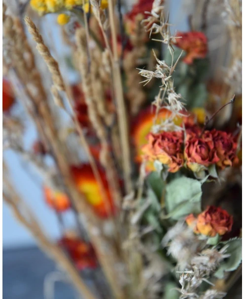 Droogbloemen Plukboeket Naturel Geel Oranje/rood Gemengd - Afbeelding 6