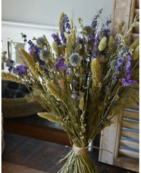 Droogbloemen Veldboeket In Gemengde Groen En Blauw Tinten - Afbeelding 2