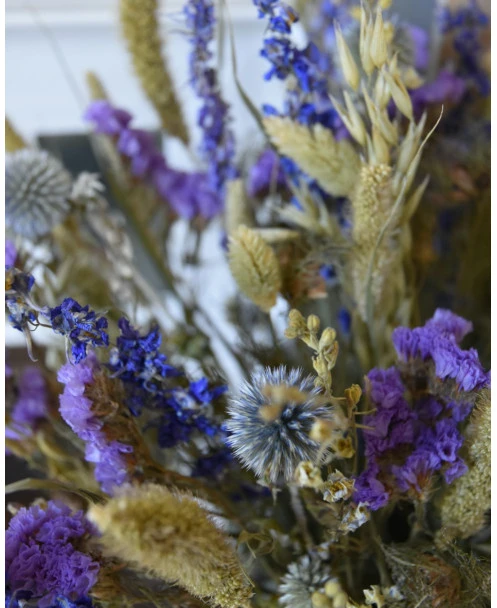 Droogbloemen Veldboeket In Gemengde Groen En Blauw Tinten - Afbeelding 3