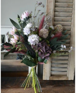 Engels Zijde Plukboeket In Lila Violet Tinten