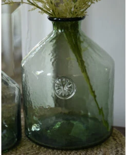 Glazen Apothekers Fles In Het Groen Met Embleem Groot, IB Laursen