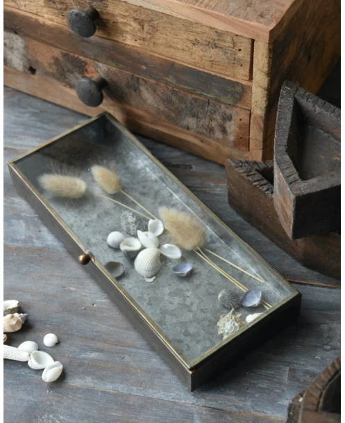 Glazen Kistje In Antiek-look Met Zinken Bodem, IB Laursen