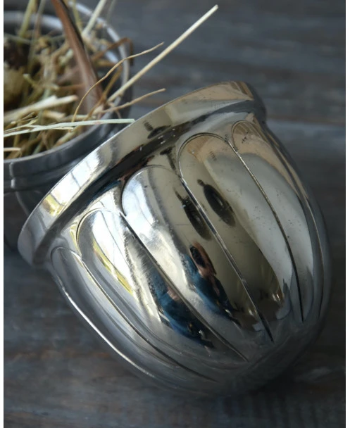 Groot Antiek-look Zilver Kleurig Ei Met Reliëf, IB Laursen - Afbeelding 3