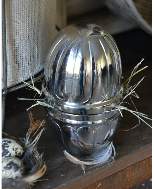 Groot Antiek-look Zilver Kleurig Ei Met Reliëf, IB Laursen - Afbeelding 4