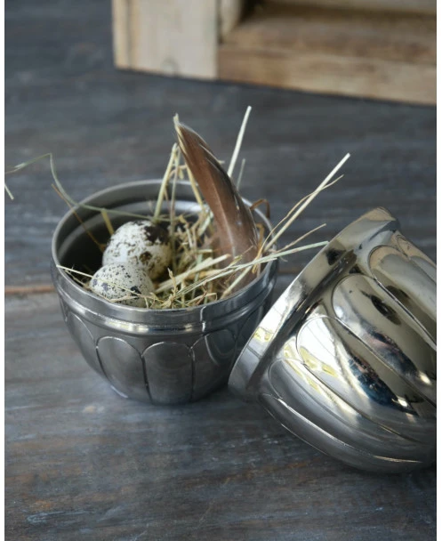 Groot Antiek-look Zilver Kleurig Ei Met Reliëf, IB Laursen - Afbeelding 7