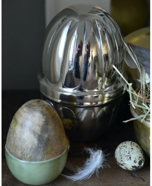 Groot Antiek-look Zilver Kleurig Ei Met Reliëf, IB Laursen - Afbeelding 8