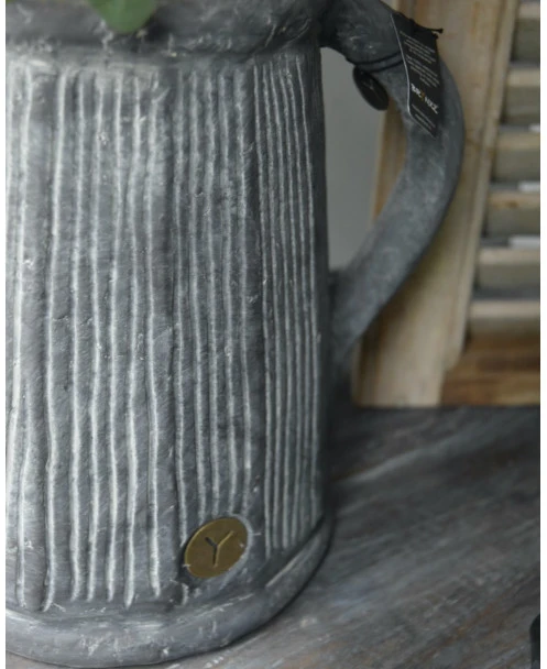 Grote Aardewerk Kan Vintage Grijs Met Verticale Patroon, Brynxz - Afbeelding 5