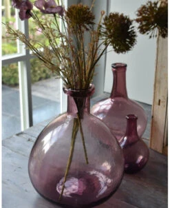 Grote Hand Geblazen Glazen Ballon Vaas 'malva', IB Laursen