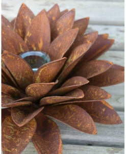 Grote Roest Bloem Met Waxinelicht Houder