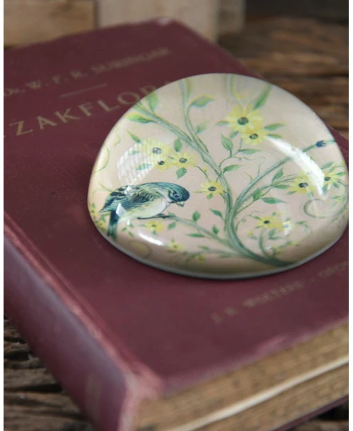 Halve Bol Van Glas Met Vogels In Pastel - Afbeelding 2