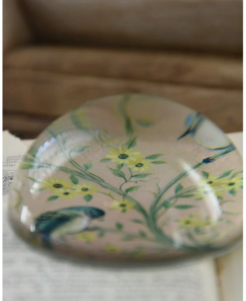 Halve Bol Van Glas Met Vogels In Pastel - Afbeelding 5