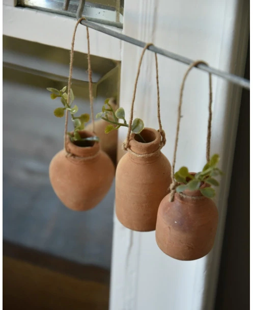 Handgemaakte Aardewerk Flesjes Met Ophang Touw Set Van 3, IB Laursen - Afbeelding 2