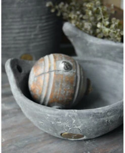 Handgemaakte Diepe Schaal Met Twee Oortjes Klein, Vintage Brynxz