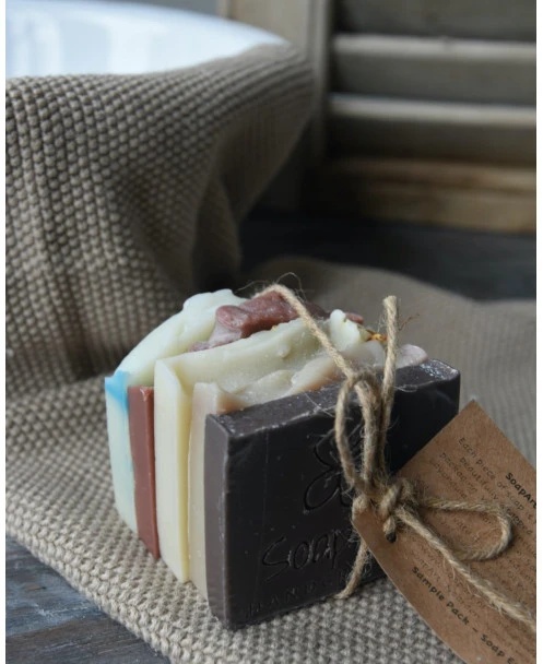 Handgemaakte Zepen Mix Sandelwood, Lavendula, Oceana, Satin En Charcoal - Afbeelding 6