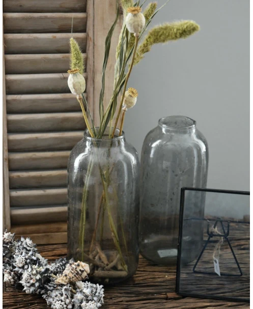 Hoge Vaas Met Bubbels, Zilvermetaal En Grijze Gloed - Afbeelding 4