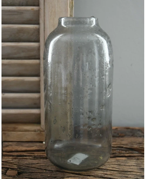 Hoge Vaas Met Bubbels, Zilvermetaal En Grijze Gloed - Afbeelding 6