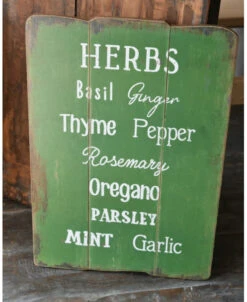 Houten Bord Met Kruiden/ Herbs Groen, IB Laursen