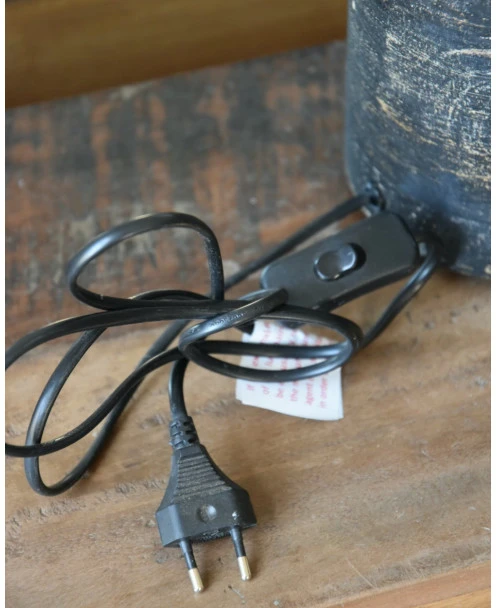 Houten Lampenvoet In Antiek Zwart - Afbeelding 6