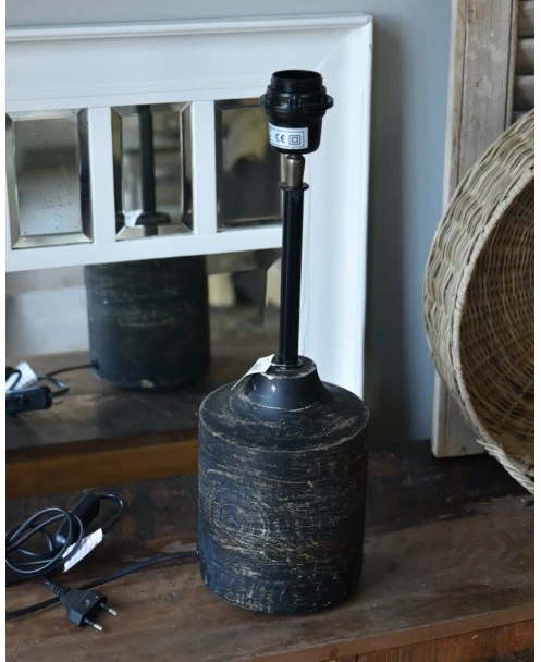 Houten Lampenvoet In Antiek Zwart - Afbeelding 7