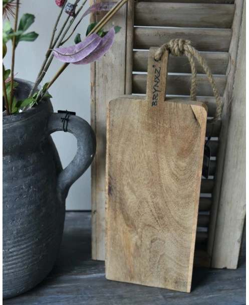 Houten Rechthoekige Snijplank Met Oor En Touw Lang, Brynxz - Afbeelding 3