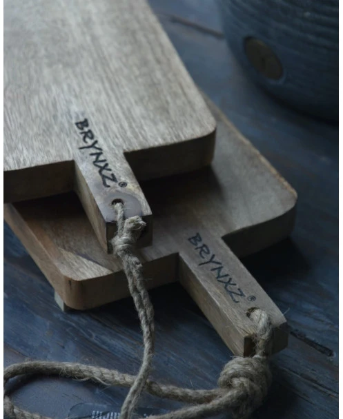 Houten Rechthoekige Snijplank Met Oor En Touw Lang, Brynxz - Afbeelding 4