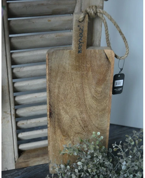 Houten Rechthoekige Snijplank Met Oor En Touw Lang, Brynxz