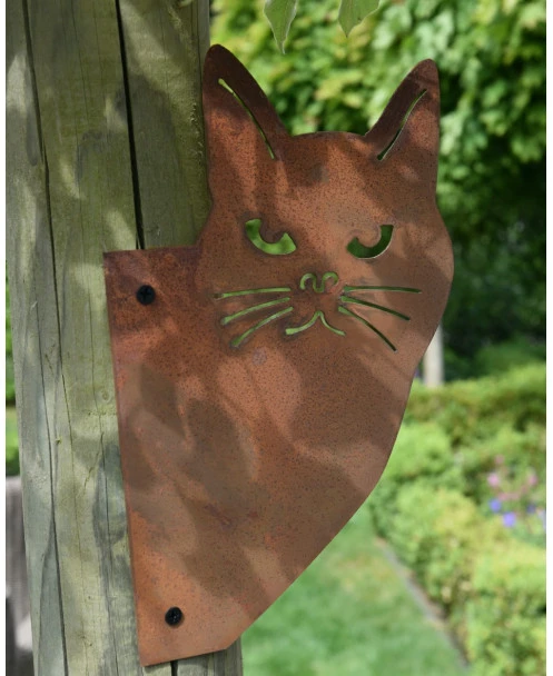 Kat Hoekjes Gluurder, Metalen Tuin Decoratie - Afbeelding 3