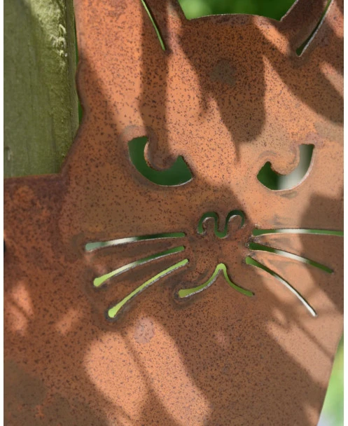 Kat Hoekjes Gluurder, Metalen Tuin Decoratie - Afbeelding 4