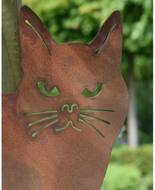 Kat Hoekjes Gluurder, Metalen Tuin Decoratie - Afbeelding 5