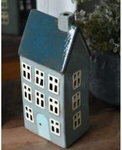 Keramiek Theelicht Huis Nyhavn In Zee Blauw, IB Laursen