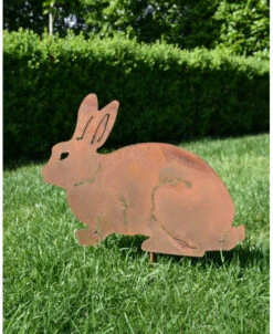 Konijn Van Roest Metaal Als Tuinsteker