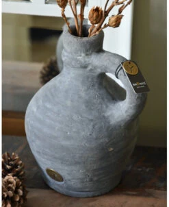 Kruik Kannetje Met Oor In Vintage Grijs Groot, Brynxz