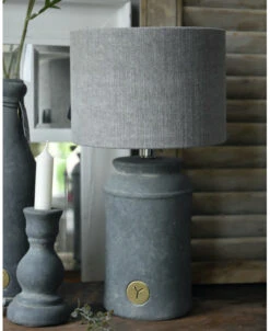 Lampenvoet Van Aardewerk Majestic Grijs Rond Opgaand, Brynxz