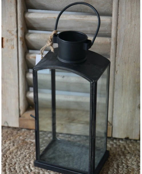Lantaarn Metaal Zwart En Glas Met Hengsel, IB Laursen - Afbeelding 2