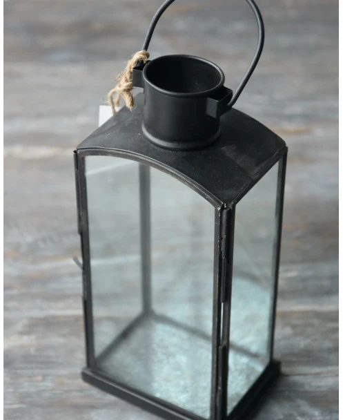 Lantaarn Metaal Zwart En Glas Met Hengsel, IB Laursen - Afbeelding 5