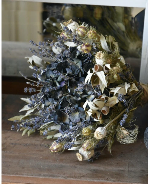 Lavendel Hortensia Biedermeier Droogbloemen Boeket - Afbeelding 6