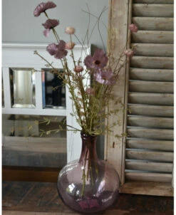 Malva Roze Ballon Vaas Met Zijde Bloemen, IB Laursen