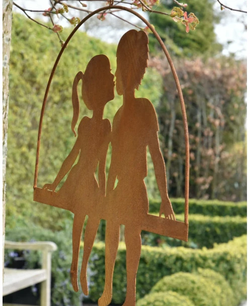 Meisje En Jongen Geven Elkaar Een Kusje, Hangend Ecoroest - Afbeelding 2