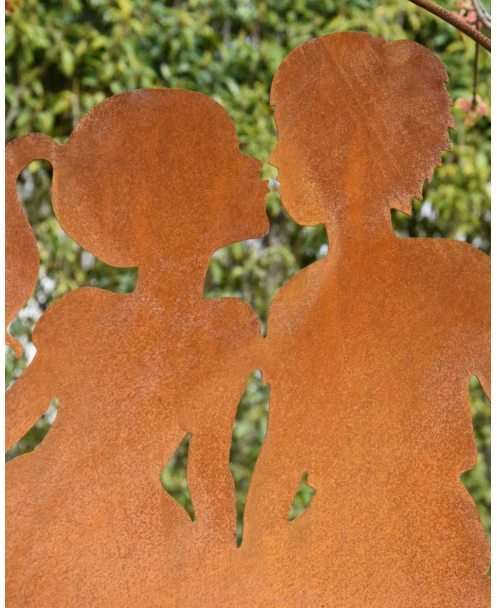 Meisje En Jongen Geven Elkaar Een Kusje, Hangend Ecoroest - Afbeelding 4