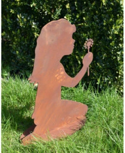 Meisje Met Paardebloem Ecoroest Tuindecoratie