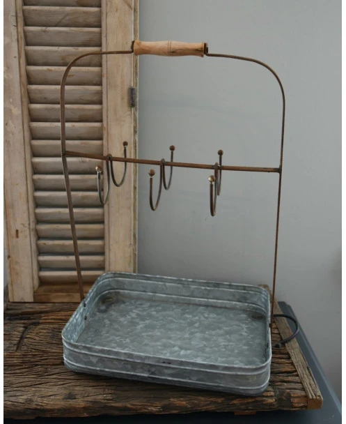 Metalen Tray Met Haken, Kopjes Rek - Afbeelding 3