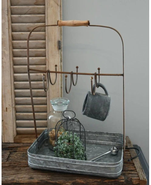 Metalen Tray Met Haken, Kopjes Rek - Afbeelding 4